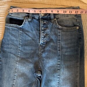 Mica  Blue Jeans with button fly and frayed hem
